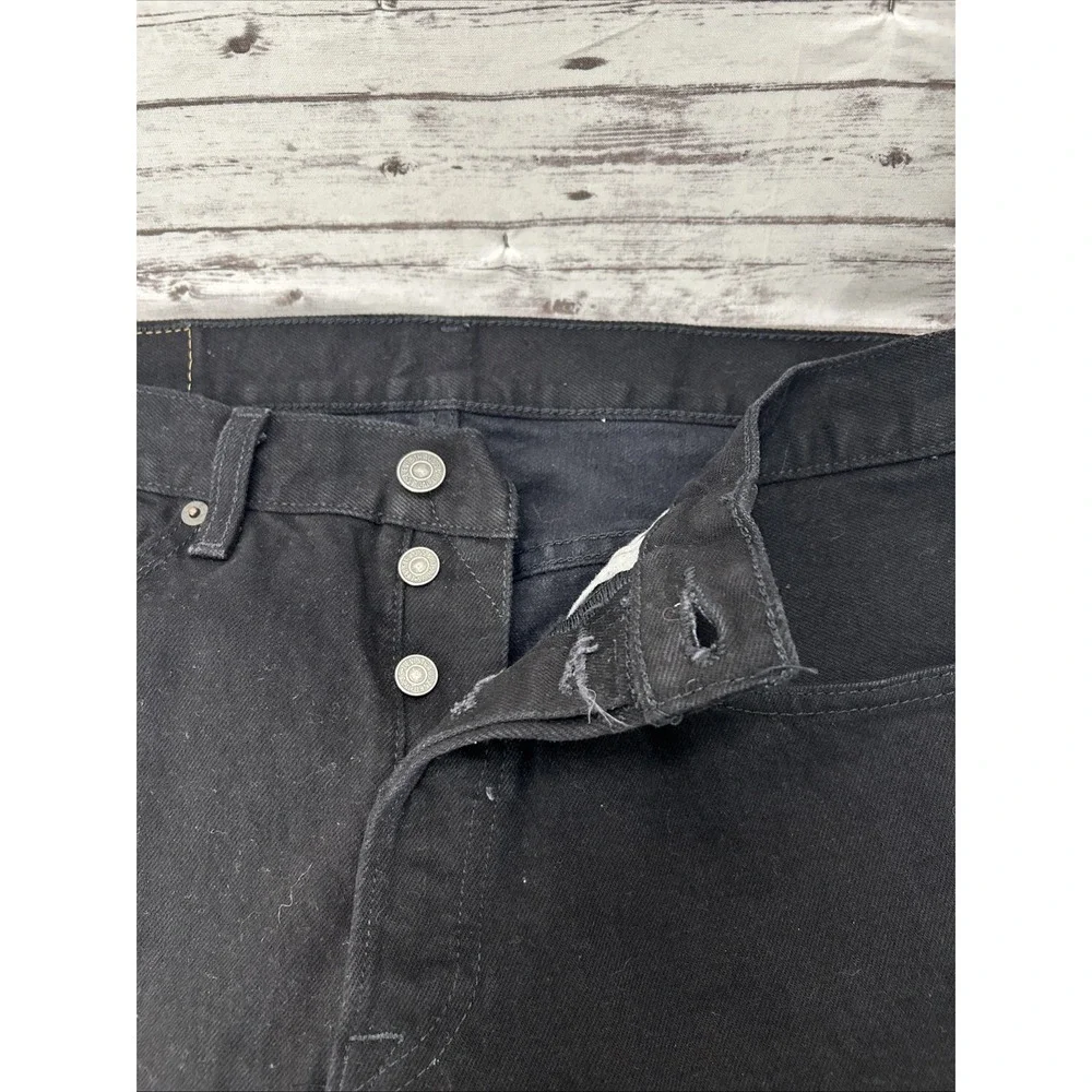 Levis 501 Jeans Men's 32X34 Black Denim Straight Leg Button Fly Original